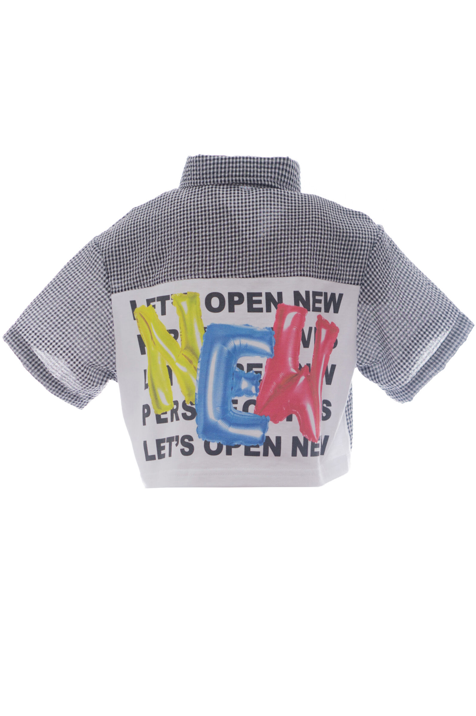 Блуза дев. АРТ.241059,чер-бел,хл-пэ-эл