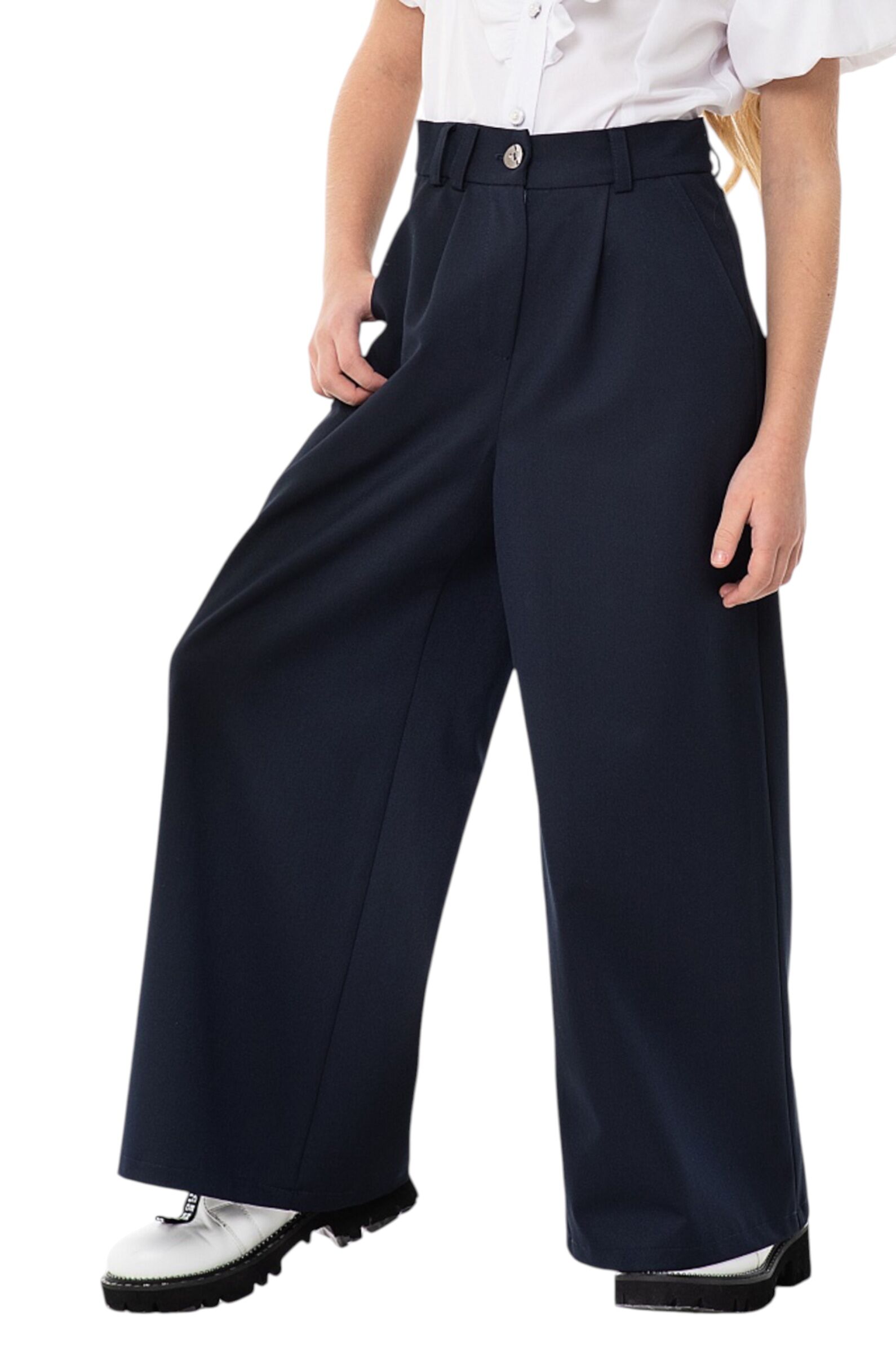 Брюки дев. АРТ.0416,син,вис-пэ