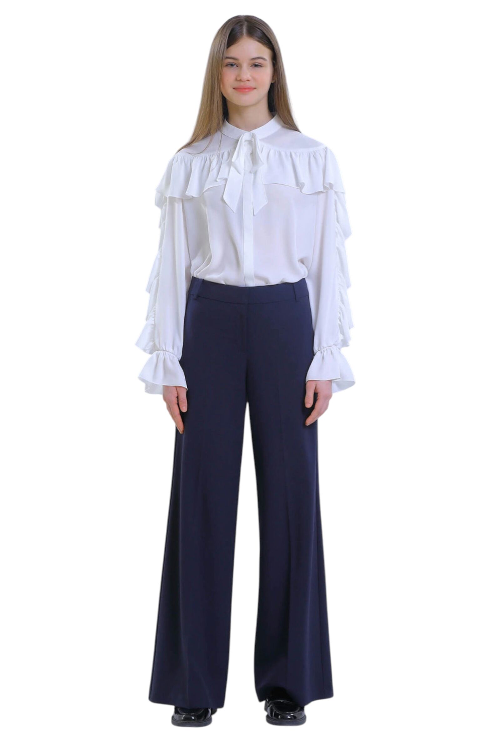 Брюки дев. АРТ.FSL-538-525-ВВОК,син,пэ-вис-эл