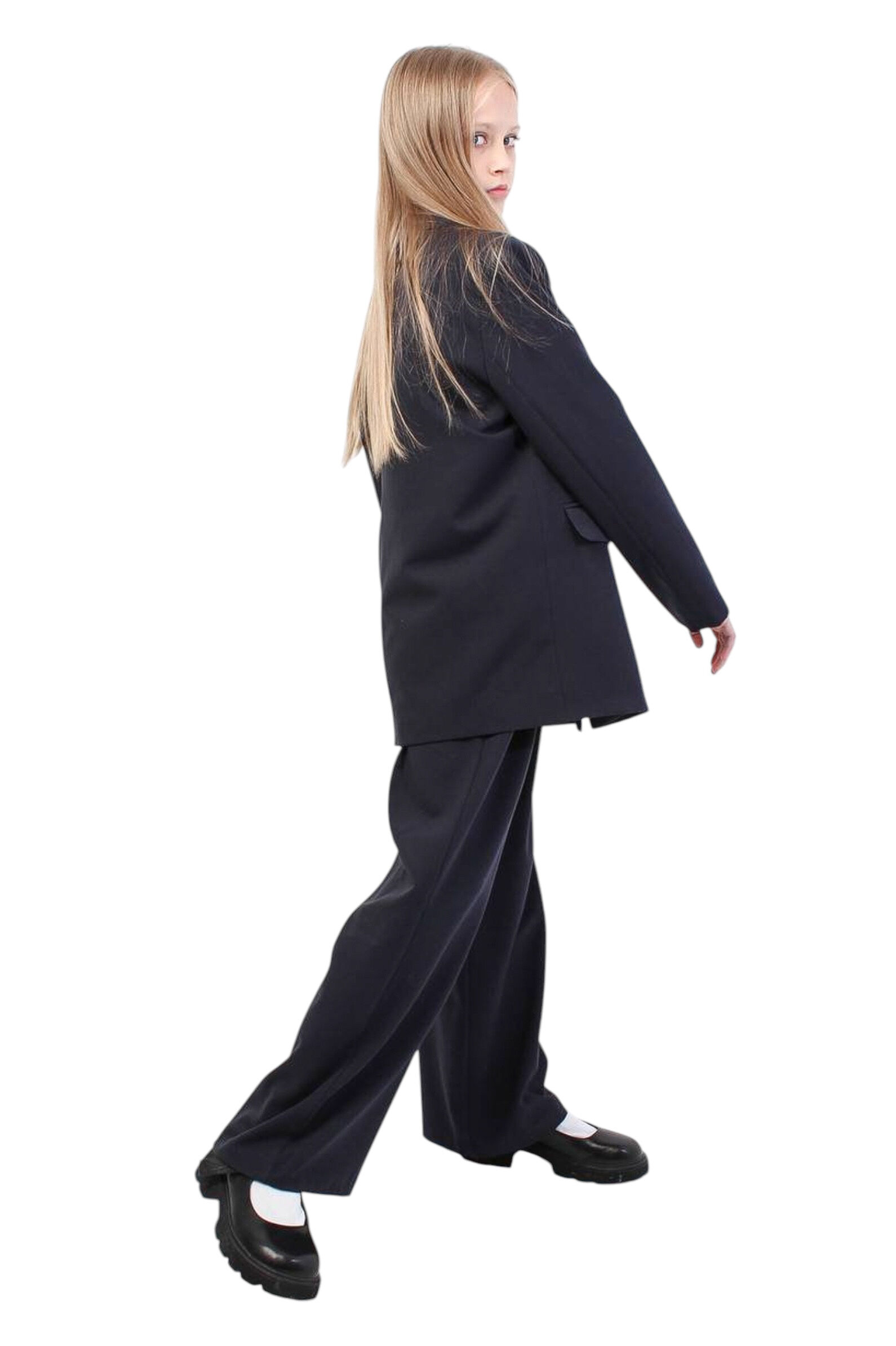 Брюки дев. АРТ.Malon,син,вис-нейл-лайкра