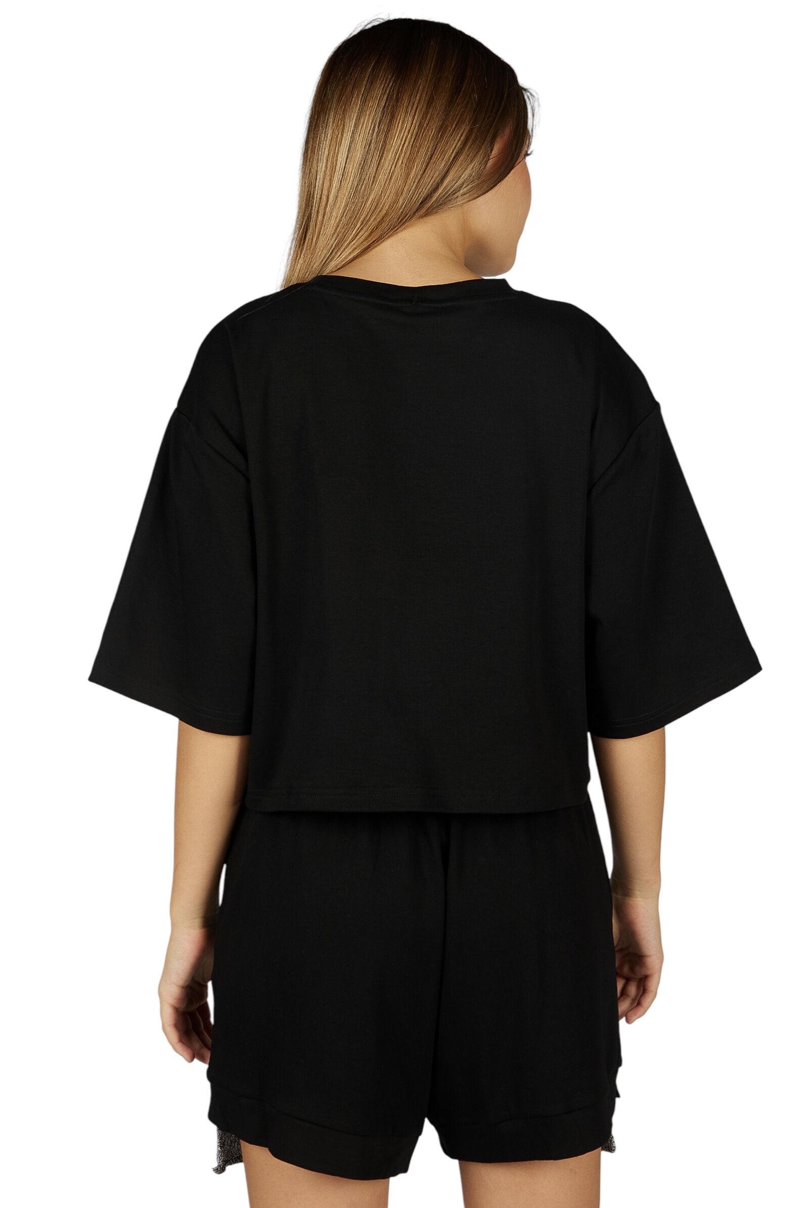 Футболка дев. АРТ.G-TS26050,чер,хл-эл