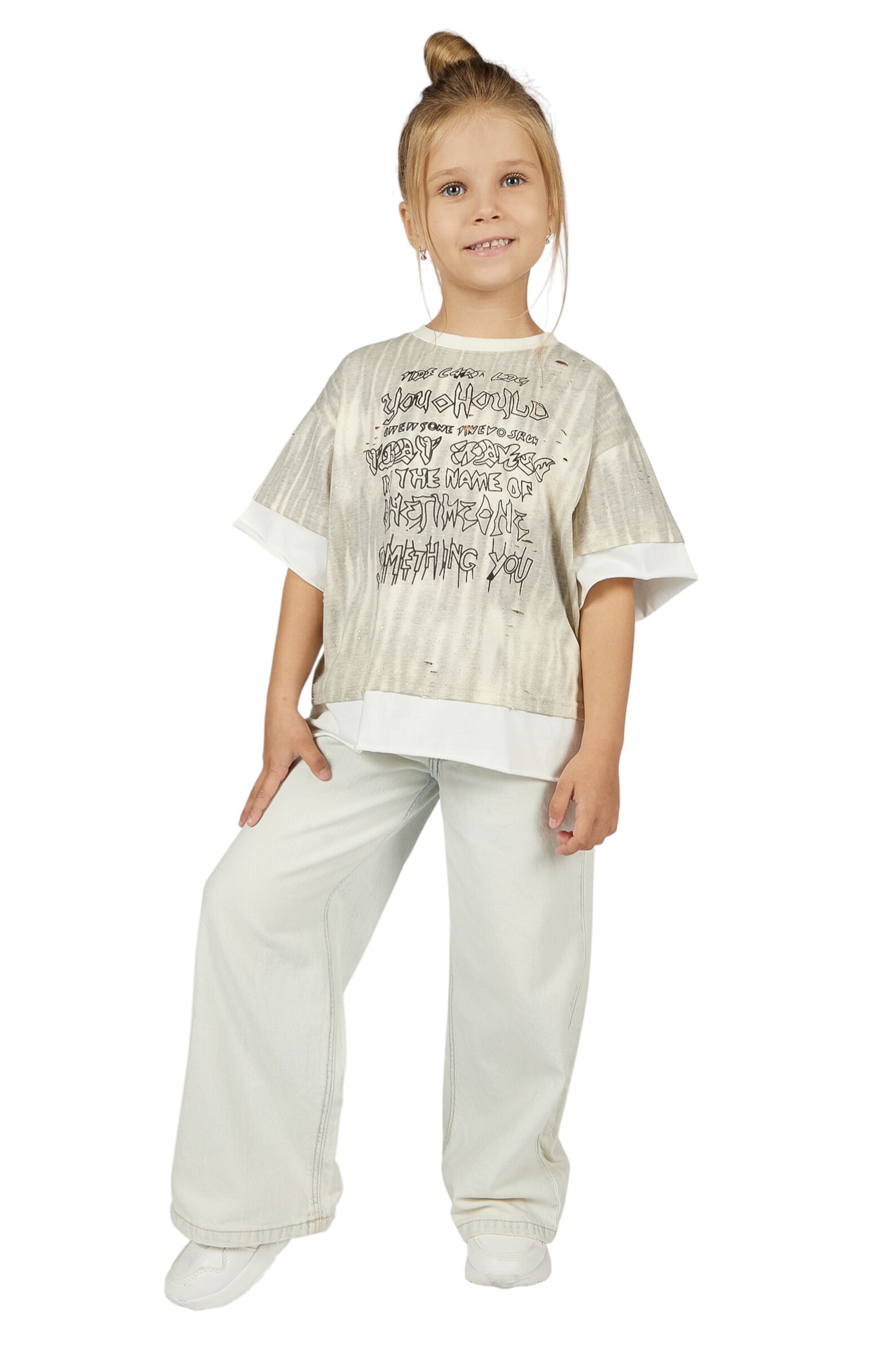 Футболка АРТ.G-TS26057,беж,хл-эл