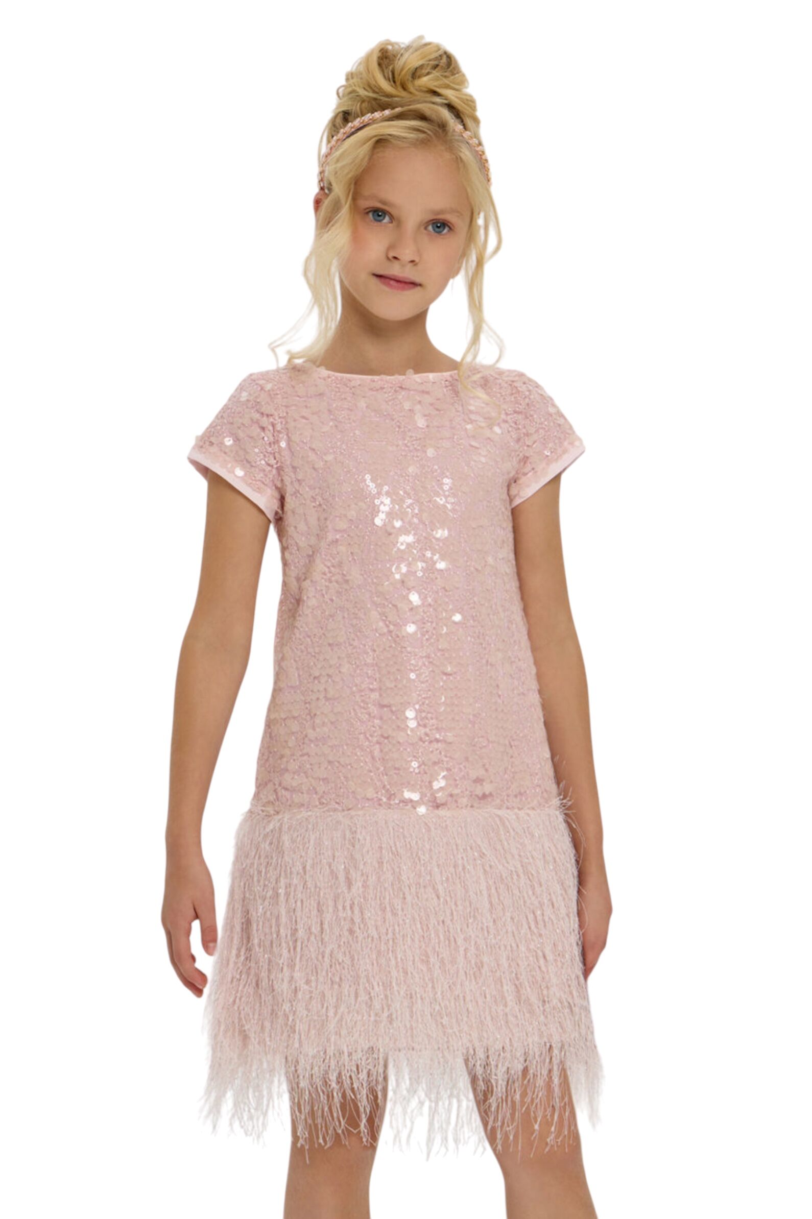 Платье дев. АРТ.1836.43,роз,пэ/хл