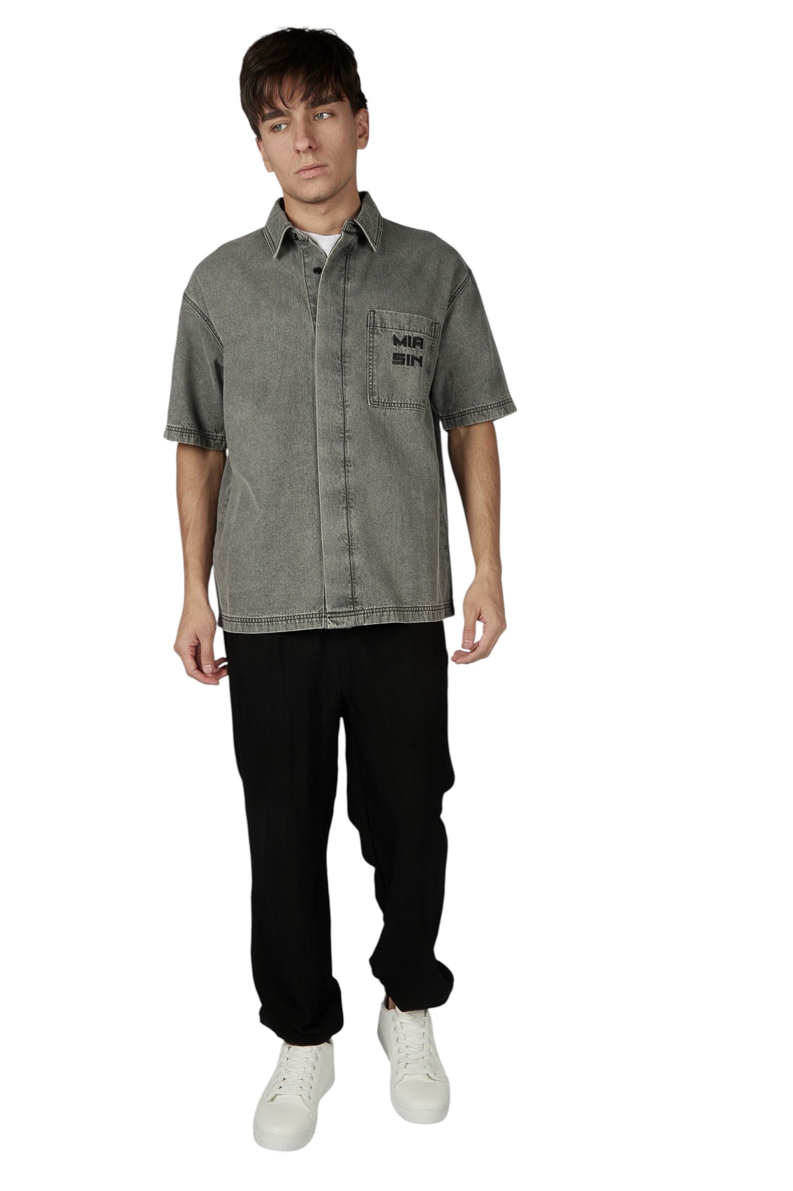 Рубашка мал.АРТ.B-SH36015,сер,хл