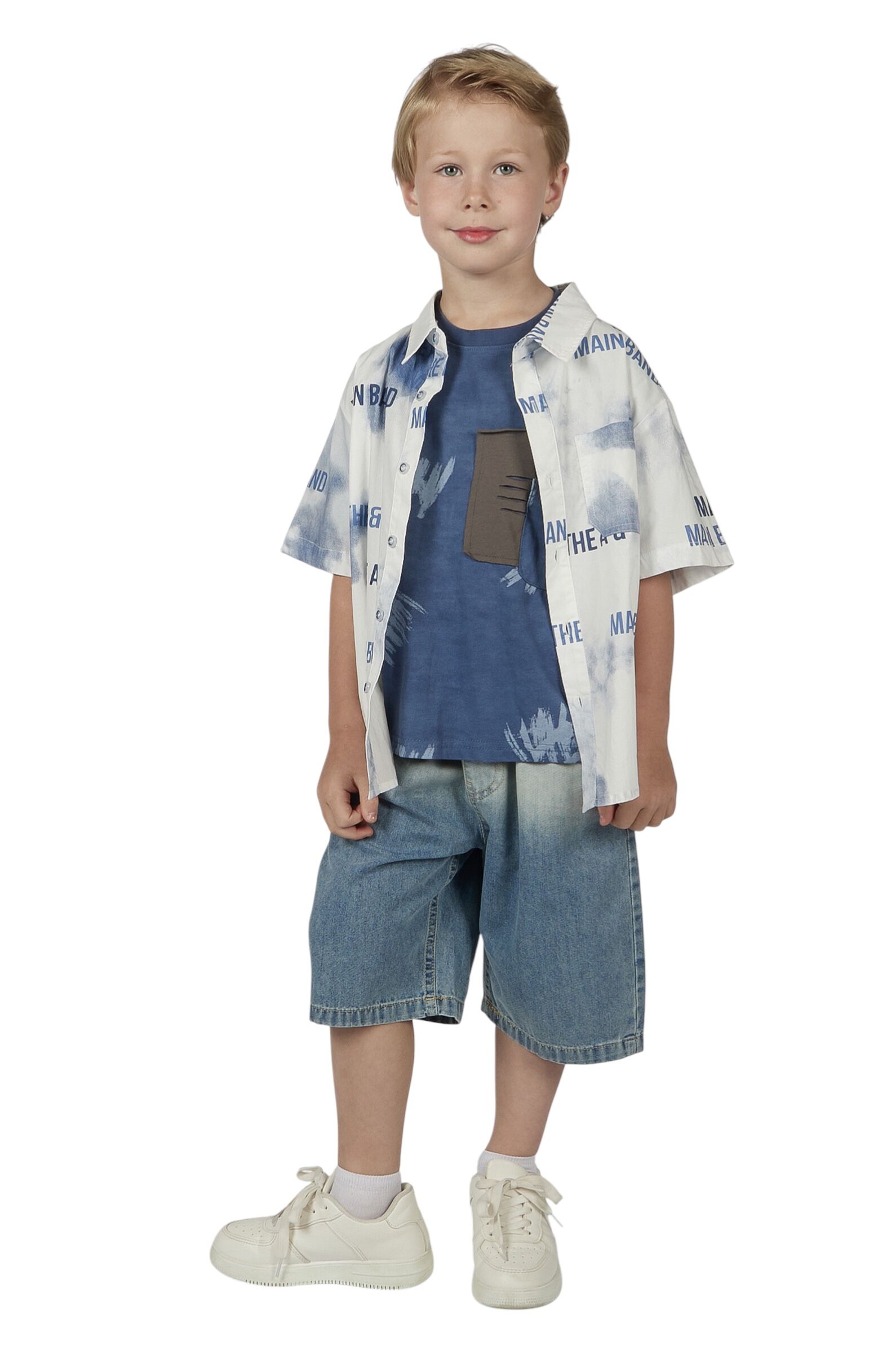 Рубашка мал.АРТ.B-SH36146,бел-гол,хл