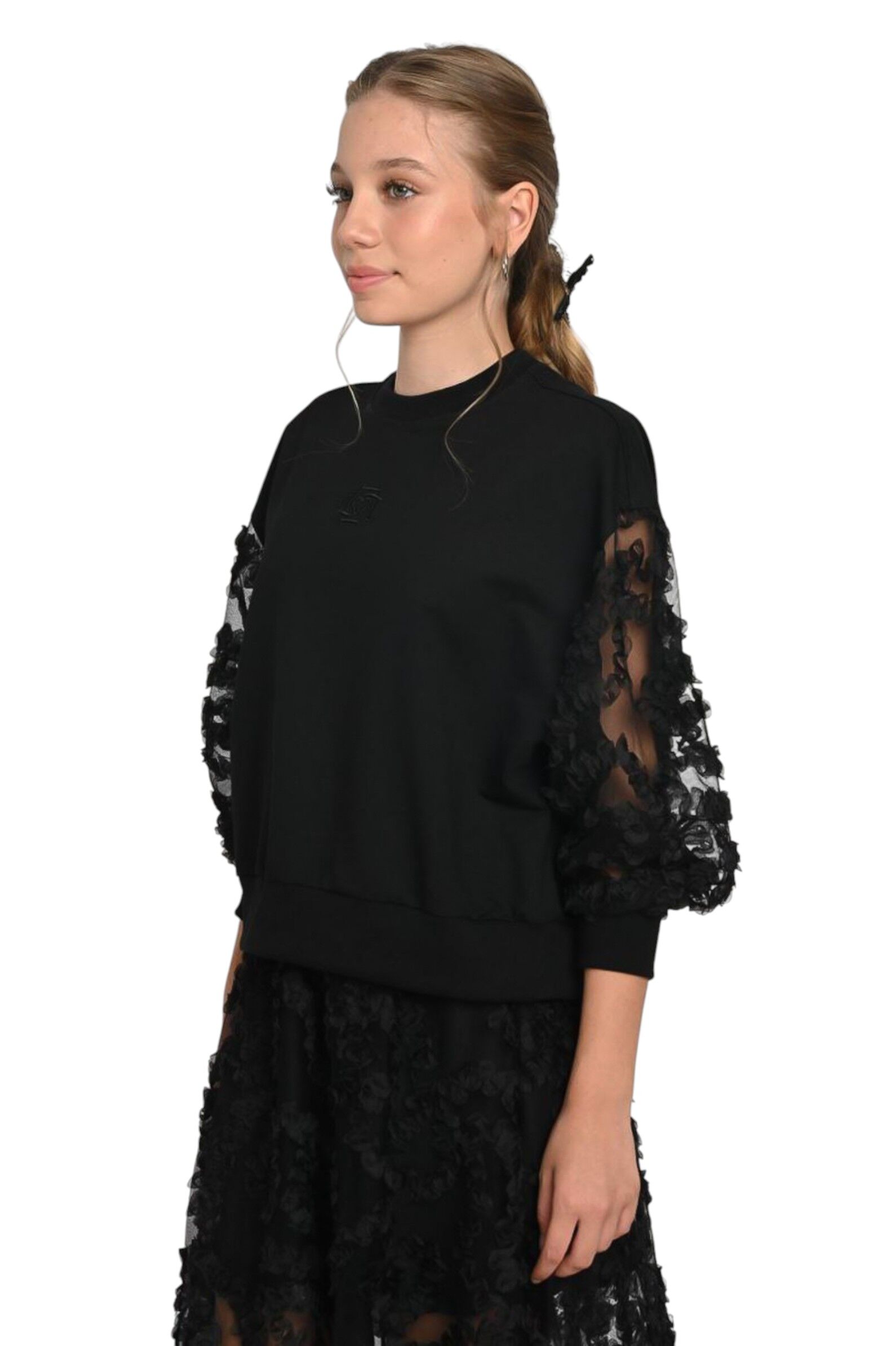 Свитшот дев. АРТ.7965,чер,хл-пэ-лайкра