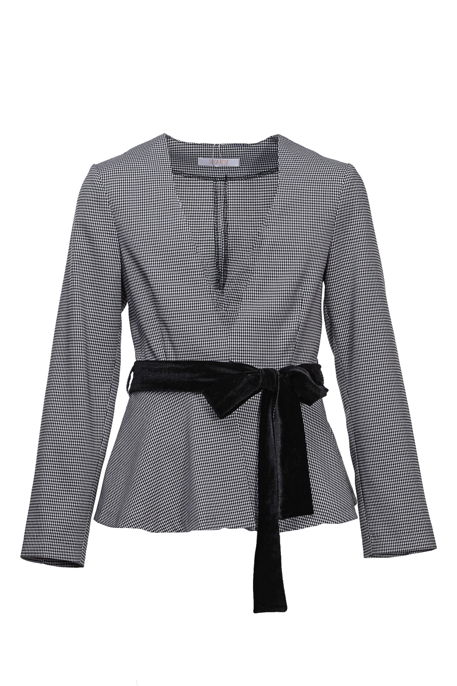 Жакет дев. АРТ.SR630V694,черн-бел,пэ-вис-шер